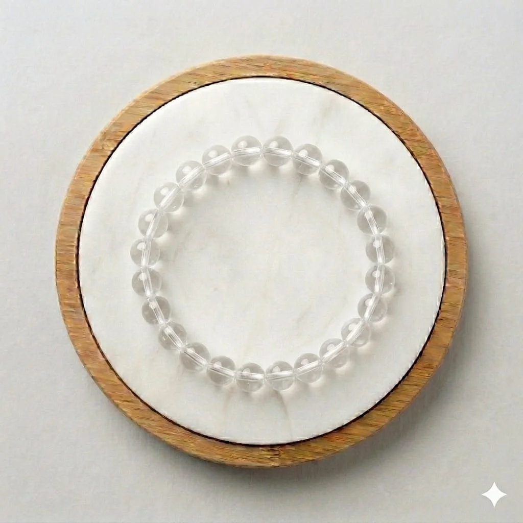 Clear Quartz (Sphatik) Healing Crystal Bracelet